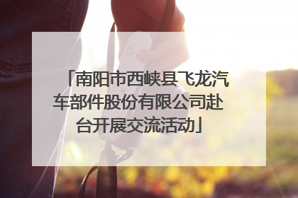 南阳市西峡县飞龙汽车部件股份有限公司赴台开展交流活动