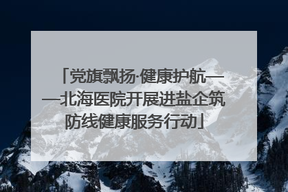 党旗飘扬·健康护航——北海医院开展进盐企筑防线健康服务行动