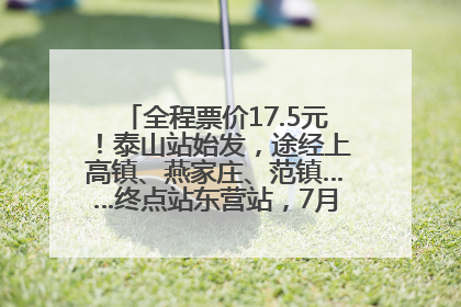 全程票价17.5元！泰山站始发，途经上高镇、燕家庄、范镇……终点站东营站，7月1日开通！