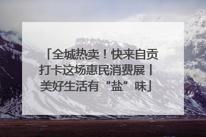 全城热卖！快来自贡打卡这场惠民消费展丨美好生活有“盐”味