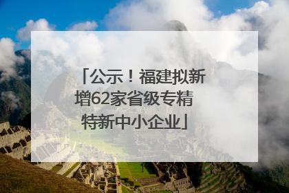 公示！福建拟新增62家省级专精特新中小企业