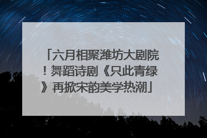 六月相聚潍坊大剧院！舞蹈诗剧《只此青绿》再掀宋韵美学热潮