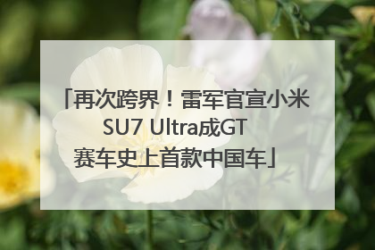 再次跨界！雷军官宣小米SU7 Ultra成GT赛车史上首款中国车