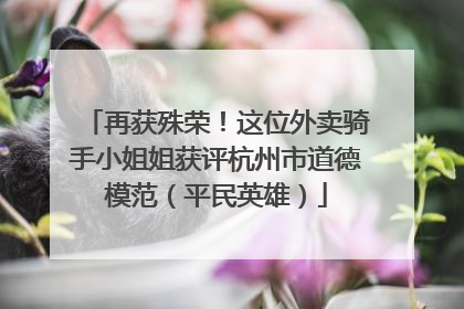 再获殊荣！这位外卖骑手小姐姐获评杭州市道德模范（平民英雄）