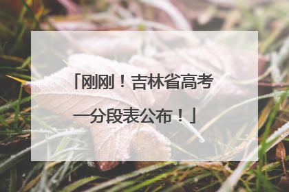 刚刚！吉林省高考一分段表公布！