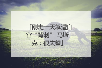 刚走一天就遭白宫“背刺” 马斯克：很失望