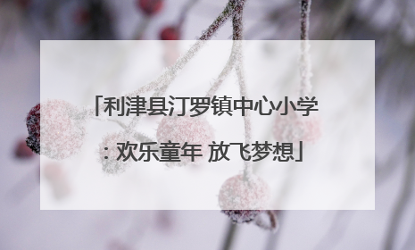 利津县汀罗镇中心小学：欢乐童年 放飞梦想