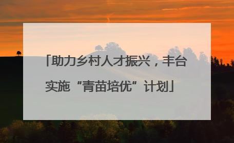 助力乡村人才振兴，丰台实施“青苗培优”计划