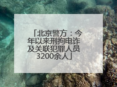 北京警方：今年以来刑拘电诈及关联犯罪人员3200余人