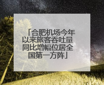 合肥机场今年以来旅客吞吐量同比增幅位居全国第一方阵