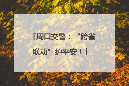 周口交警：“跨省联动”护平安！