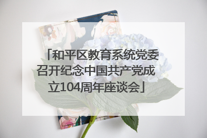 和平区教育系统党委召开纪念中国共产党成立104周年座谈会