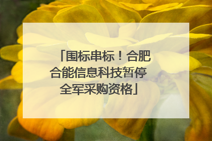 围标串标！合肥合能信息科技暂停全军采购资格