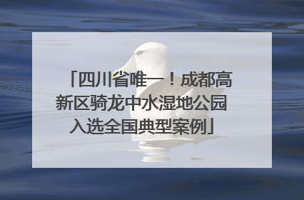 四川省唯一！成都高新区骑龙中水湿地公园入选全国典型案例