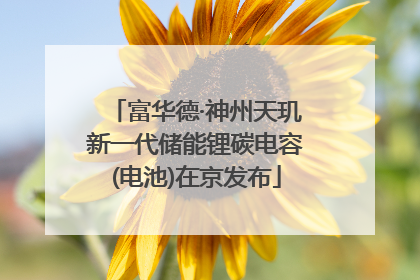 富华德·神州天玑新一代储能锂碳电容(电池)在京发布