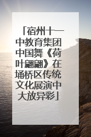 宿州十一中教育集团中国舞《荷叶翩翩》在埇桥区传统文化展演中大放异彩