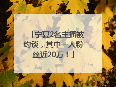 宁夏2名主播被约谈，其中一人粉丝近20万！