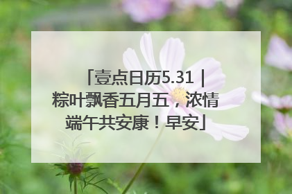 壹点日历5.31｜粽叶飘香五月五，浓情端午共安康！早安