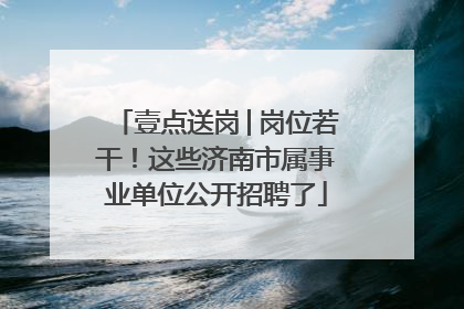 壹点送岗│岗位若干！这些济南市属事业单位公开招聘了