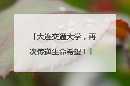 大连交通大学，再次传递生命希望！