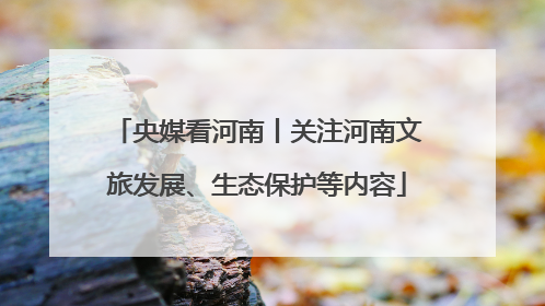 央媒看河南丨关注河南文旅发展、生态保护等内容