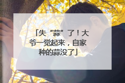 失“蒜”了！大爷一觉起来，自家种的蒜没了