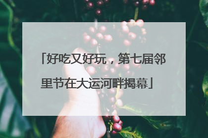 好吃又好玩，第七届邻里节在大运河畔揭幕