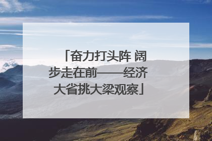 奋力打头阵 阔步走在前——经济大省挑大梁观察