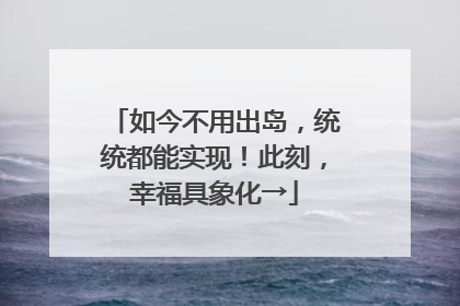 如今不用出岛，统统都能实现！此刻，幸福具象化→