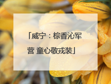 威宁：棕香沁军营 童心敬戎装