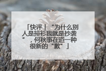 快评丨“为什么别人是撞衫我就是抄袭”，何秋亊在道一种很新的“歉”