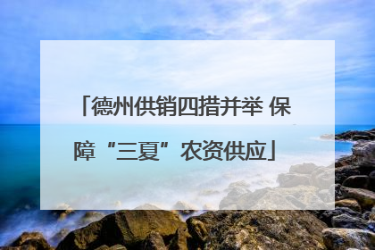 德州供销四措并举 保障“三夏”农资供应
