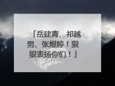 岳建青、祁越男、张煜婷！狠狠表扬你们！