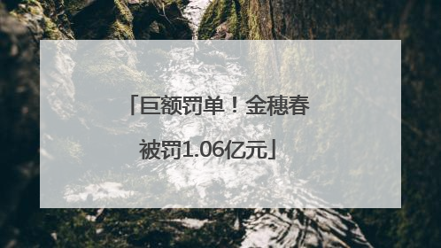 巨额罚单！金穗春被罚1.06亿元