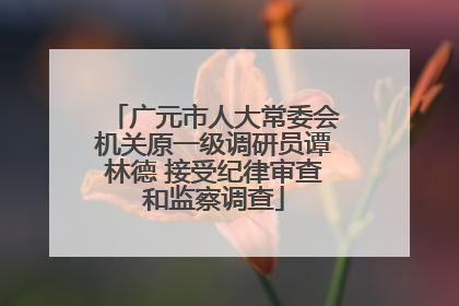 广元市人大常委会机关原一级调研员谭林德 接受纪律审查和监察调查