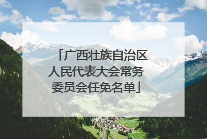 广西壮族自治区人民代表大会常务委员会任免名单