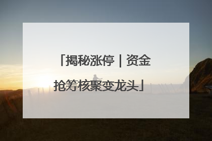 揭秘涨停｜资金抢筹核聚变龙头