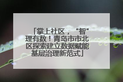 掌上社区，“智”理有数！青岛市市北区探索建立数据赋能基层治理新范式