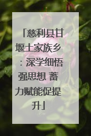 慈利县甘堰土家族乡：深学细悟强思想 蓄力赋能促提升
