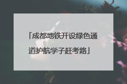 成都地铁开设绿色通道护航学子赶考路