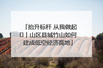 抬升标杆 从我做起⑭丨山区县城竹山如何建成低空经济高地