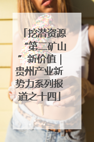 挖潜资源“第二矿山”新价值｜贵州产业新势力系列报道之十四