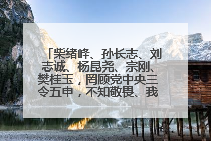 柴绪峰、孙长志、刘志诚、杨昆尧、宗刚、樊桂玉，罔顾党中央三令五申，不知敬畏、我行我素、肆意妄为！