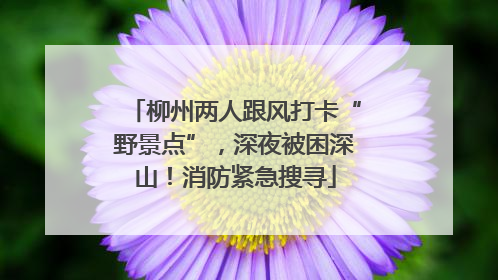 柳州两人跟风打卡“野景点”，深夜被困深山！消防紧急搜寻