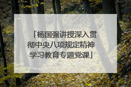 杨国强讲授深入贯彻中央八项规定精神学习教育专题党课