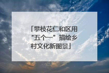 攀枝花仁和区用“五个一”描绘乡村文化新图景