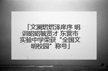 文澜熠熠泽庠序 明训昭昭毓贤才 东营市实验中学荣获“全国文明校园”称号