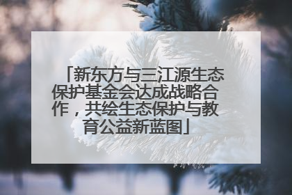 新东方与三江源生态保护基金会达成战略合作，共绘生态保护与教育公益新蓝图