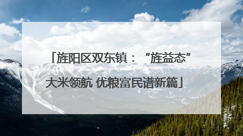 旌阳区双东镇：“旌益态”大米领航 优粮富民谱新篇