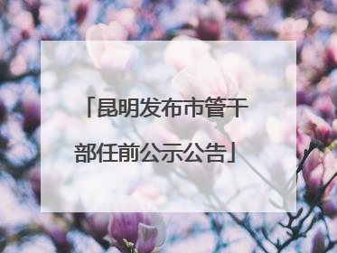 昆明发布市管干部任前公示公告